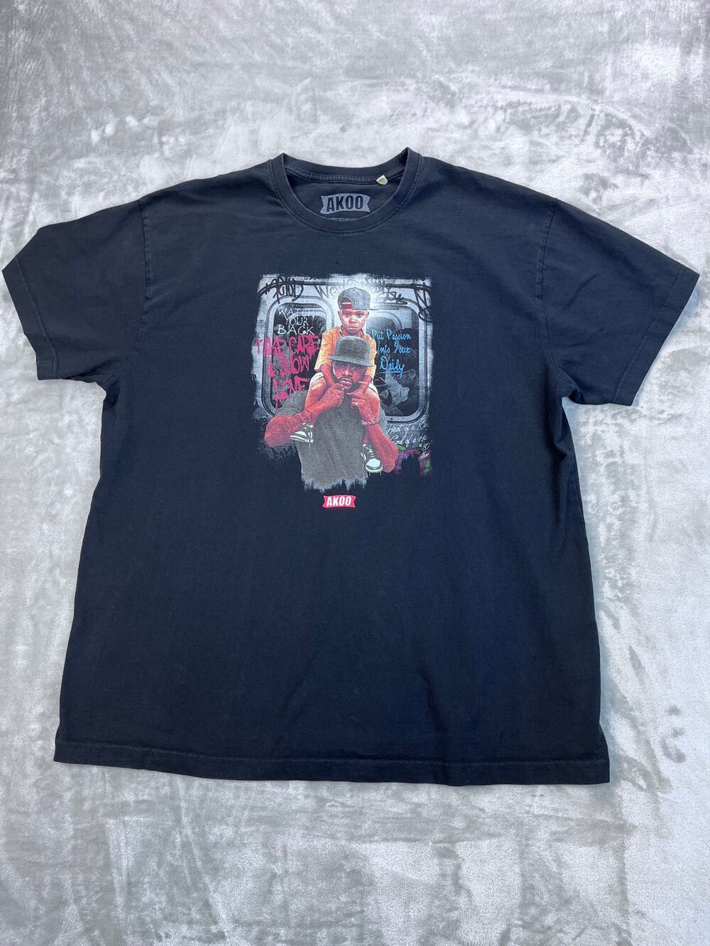 Akoo "Take Care & Show Love" Subway Graphic Tee 3XL